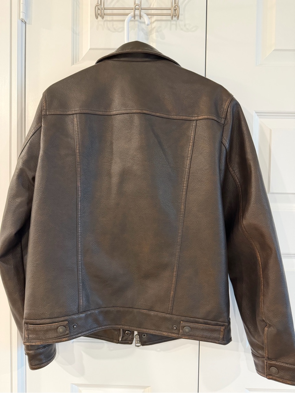 Levi's Men's Dark Brown Faux Leather Bomber Jacket - Picture 4 of 9